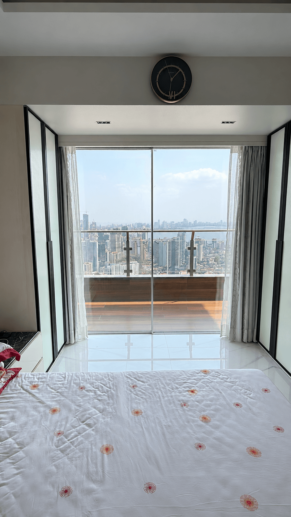 Arislim ultra-slim minimal panoramic windows on 54th floor sky residence in Mumbai